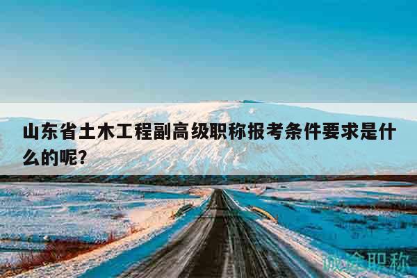 山东省土木工程副高级职称报考条件要求是什么的呢？