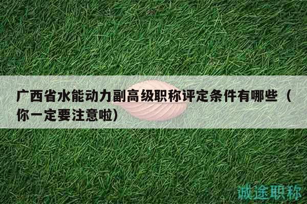 广西省水能动力副高级职称评定条件有哪些（你一定要注意啦）