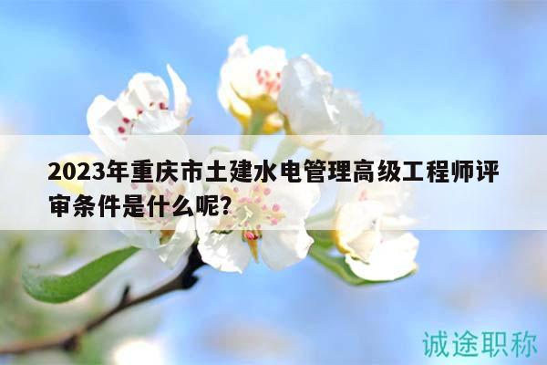 2023年重庆市土建水电管理高级工程师评审条件是什么呢？