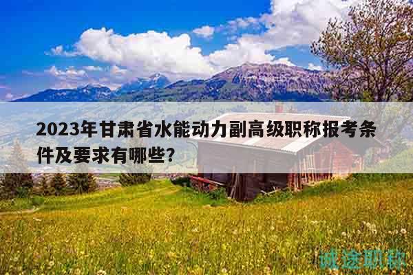 2023年甘肃省水能动力副高级职称报考条件及要求有哪些？