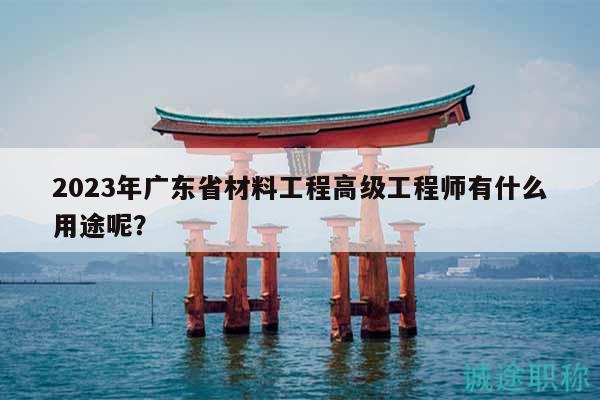 2023年广东省材料工程高级工程师有什么用途呢？