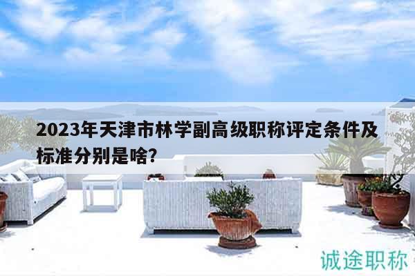2023年天津市林学副高级职称评定条件及标准分别是啥？