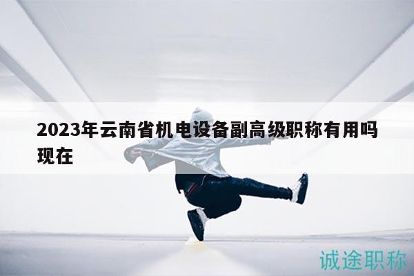 2023年云南省机电设备副高级职称有用吗现在