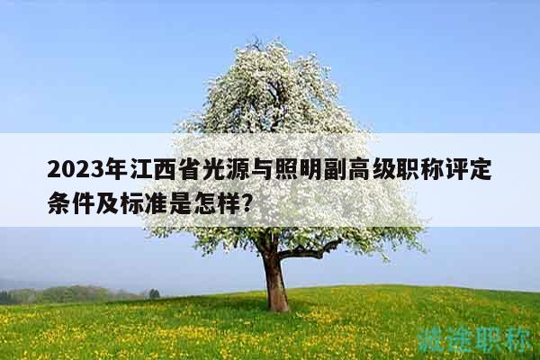 2023年江西省光源与照明副高级职称评定条件及标准是怎样？