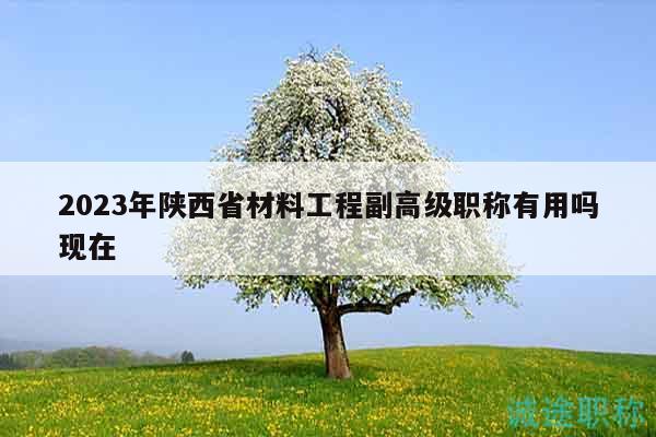2023年陕西省材料工程副高级职称有用吗现在