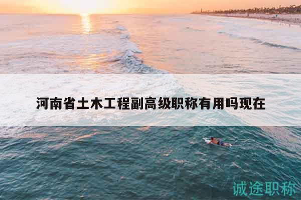 河南省土木工程副高级职称有用吗现在