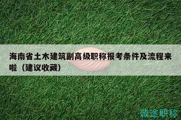 海南省土木建筑副高级职称报考条件及流程来啦（建议收藏）