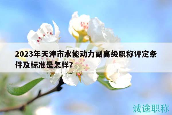 2023年天津市水能动力副高级职称评定条件及标准是怎样？