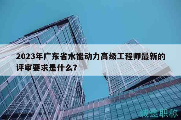 2023年广东省水能动力高级工程师最新的评审要求是什么？