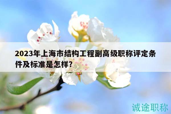 2023年上海市结构工程副高级职称评定条件及标准是怎样？