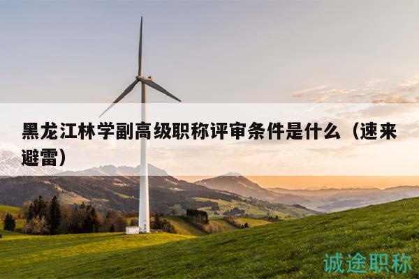 黑龙江林学副高级职称评审条件是什么（速来避雷）