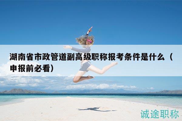 湖南省市政管道副高级职称报考条件是什么（申报前必看）