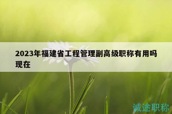 2023年福建省工程管理副高级职称有用吗现在