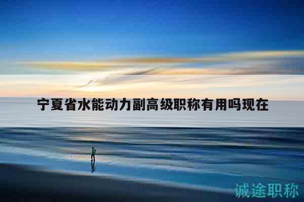 宁夏省水能动力副高级职称有用吗现在