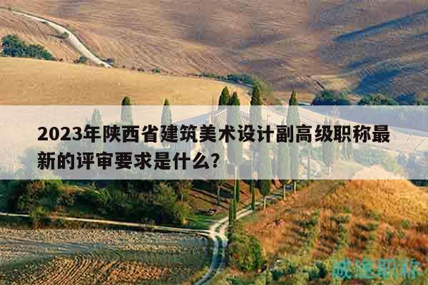 2023年陕西省建筑美术设计副高级职称最新的评审要求是什么？