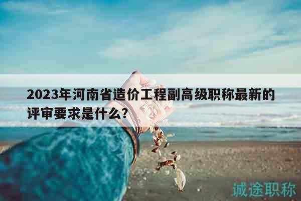 2023年河南省造价工程副高级职称最新的评审要求是什么？
