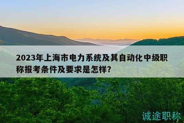 2023年上海市电力系统及其自动化中级职称报考条件及要求是怎样？