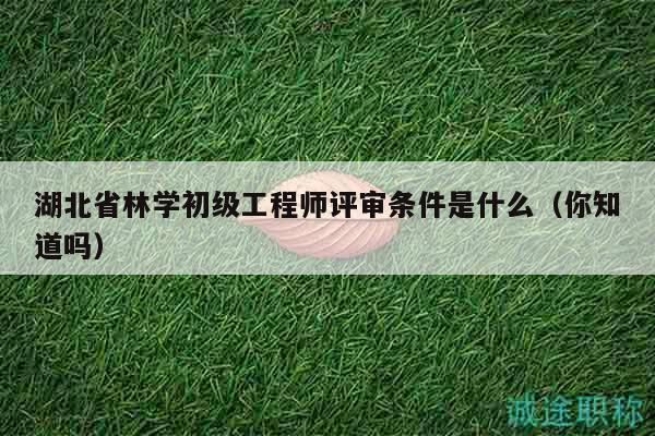 湖北省林学初级工程师评审条件是什么（你知道吗）