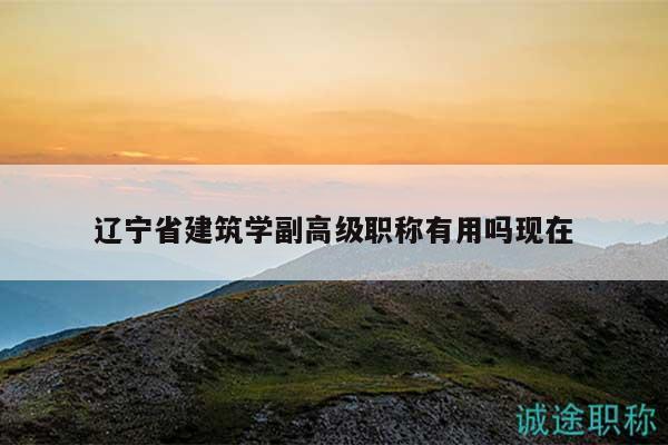 辽宁省建筑学副高级职称有用吗现在