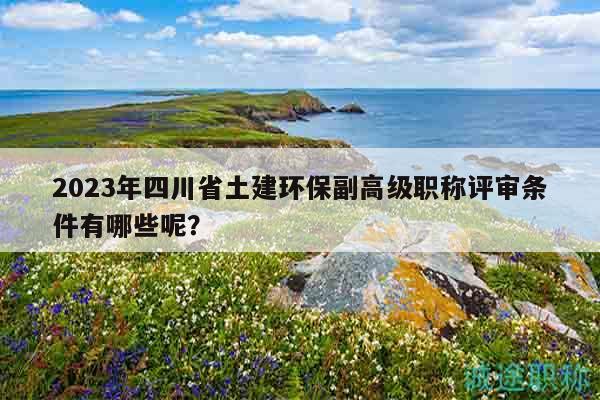 2023年四川省土建环保副高级职称评审条件有哪些呢？