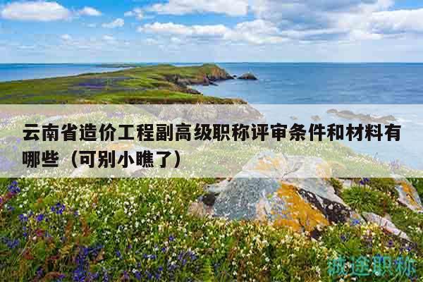 云南省造价工程副高级职称评审条件和材料有哪些（可别小瞧了）