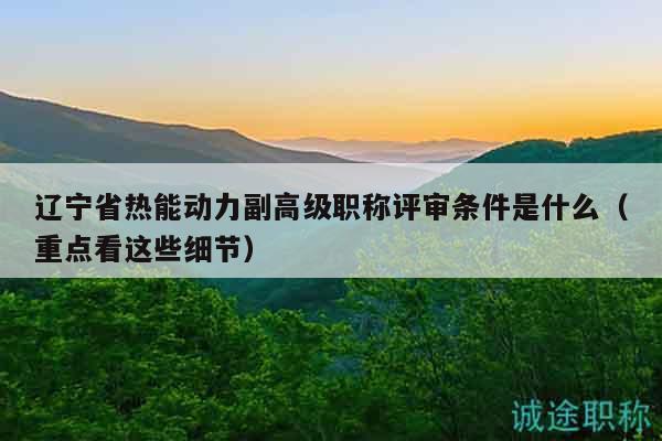 辽宁省热能动力副高级职称评审条件是什么（重点看这些细节）