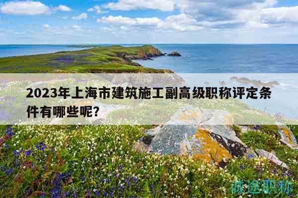 2023年上海市建筑施工副高级职称评定条件有哪些呢？