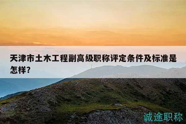 天津市土木工程副高级职称评定条件及标准是怎样？