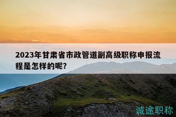 2023年甘肃省市政管道副高级职称申报流程是怎样的呢？