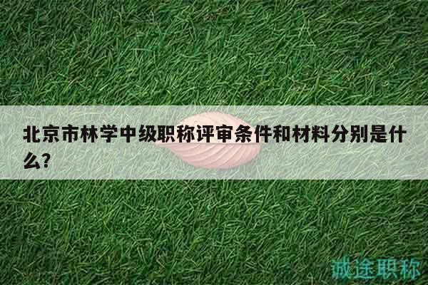 北京市林学中级职称评审条件和材料分别是什么？