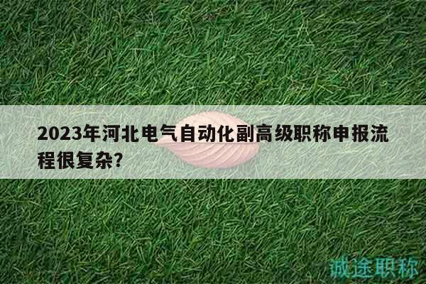 2023年河北电气自动化副高级职称申报流程很复杂？