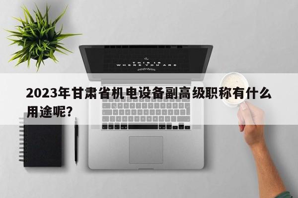 2023年甘肃省机电设备副高级职称有什么用途呢？