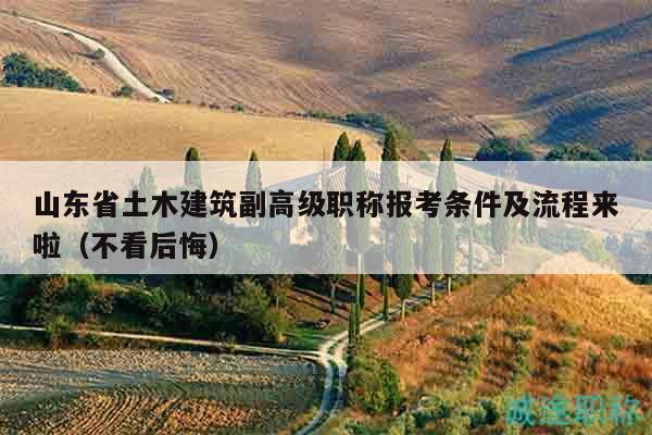 山东省土木建筑副高级职称报考条件及流程来啦（不看后悔）