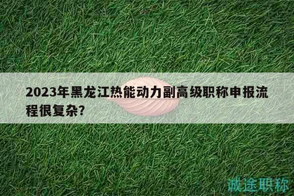 2023年黑龙江热能动力副高级职称申报流程很复杂？