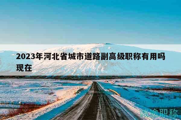 2023年河北省城市道路副高级职称有用吗现在
