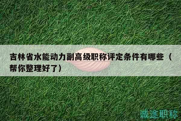 吉林省水能动力副高级职称评定条件有哪些（帮你整理好了）