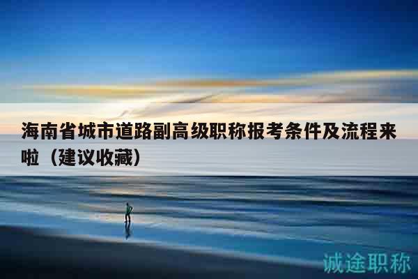 海南省城市道路副高级职称报考条件及流程来啦（建议收藏）