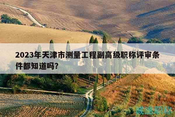 2023年天津市测量工程副高级职称评审条件都知道吗？