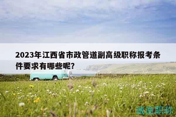 2023年江西省市政管道副高级职称报考条件要求有哪些呢？