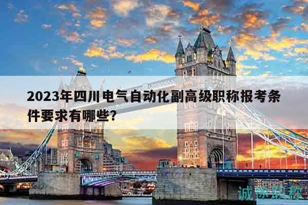 2023年四川电气自动化副高级职称报考条件要求有哪些？