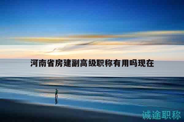河南省房建副高级职称有用吗现在