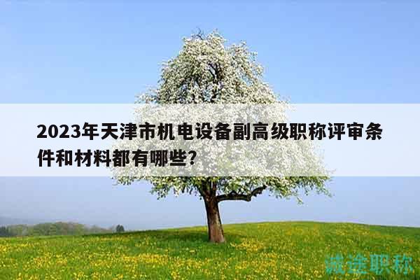 2023年天津市机电设备副高级职称评审条件和材料都有哪些？