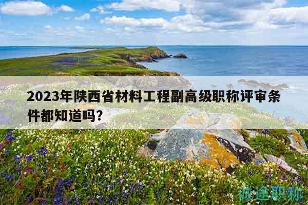 2023年陕西省材料工程副高级职称评审条件都知道吗？