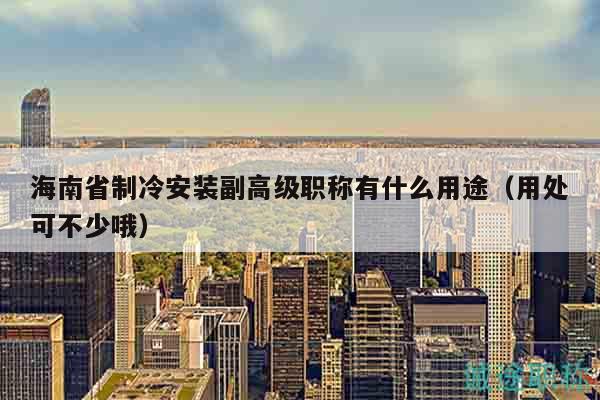 海南省制冷安装副高级职称有什么用途（用处可不少哦）