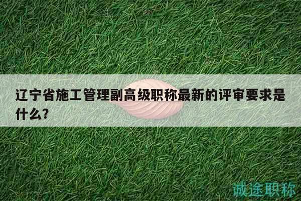 辽宁省施工管理副高级职称最新的评审要求是什么？