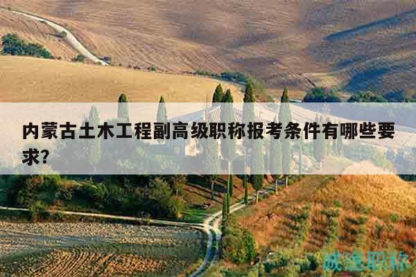 内蒙古土木工程副高级职称报考条件有哪些要求？