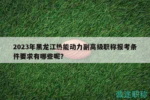 2023年黑龙江热能动力副高级职称报考条件要求有哪些呢？