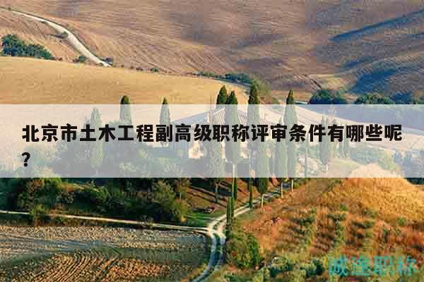 北京市土木工程副高级职称评审条件有哪些呢？