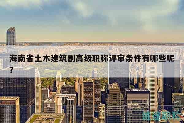 海南省土木建筑副高级职称评审条件有哪些呢？