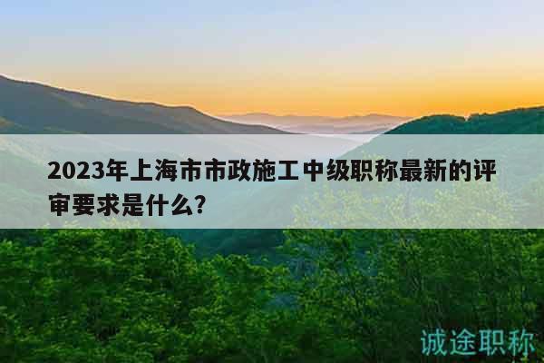 2023年上海市市政施工中级职称最新的评审要求是什么？